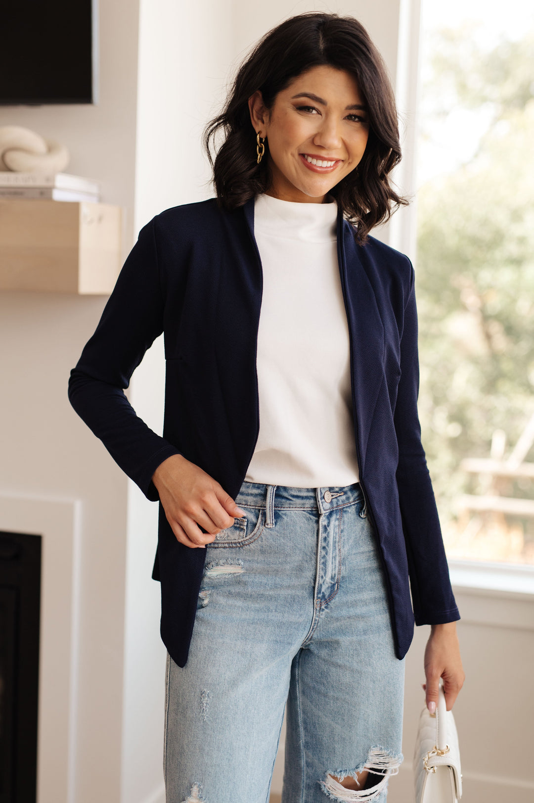 All About Confidence - Navy Fitted Blazer