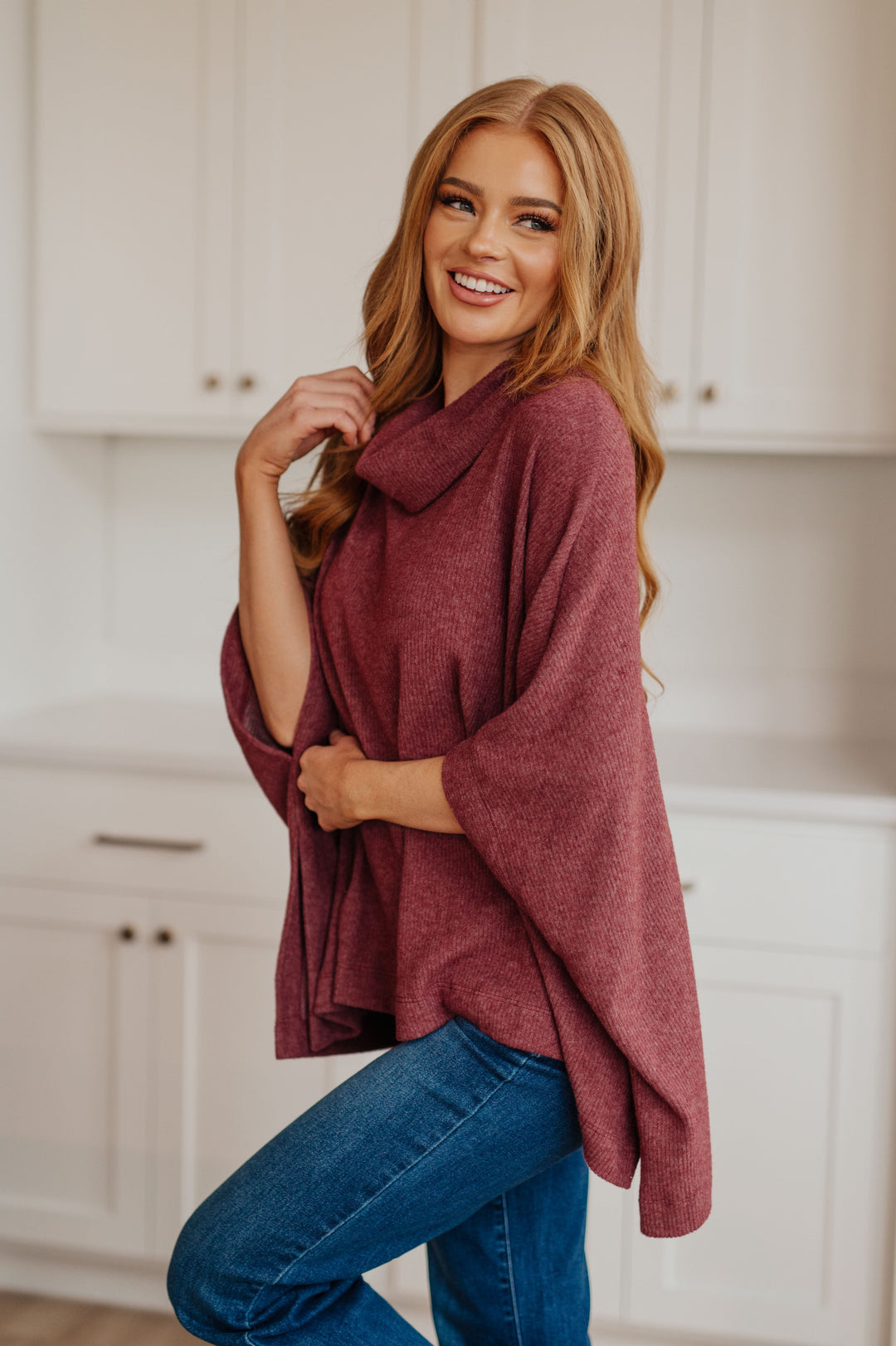 Stay With Me - Soft Cowl-Neck Poncho