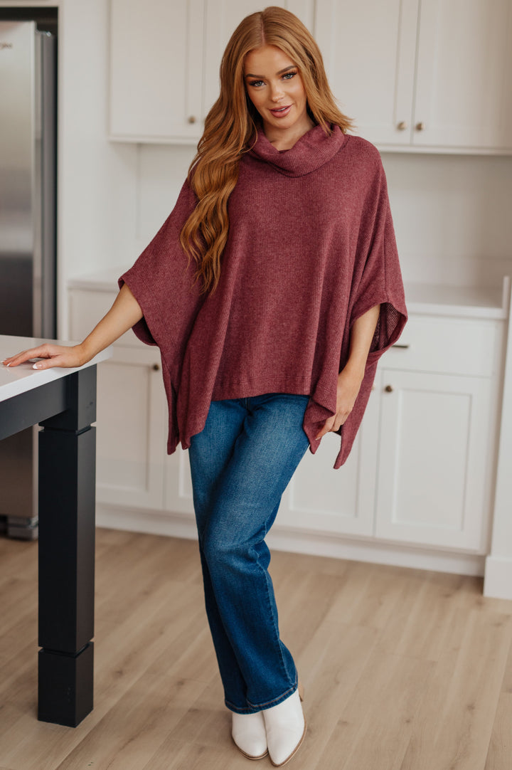 Stay With Me - Soft Cowl-Neck Poncho