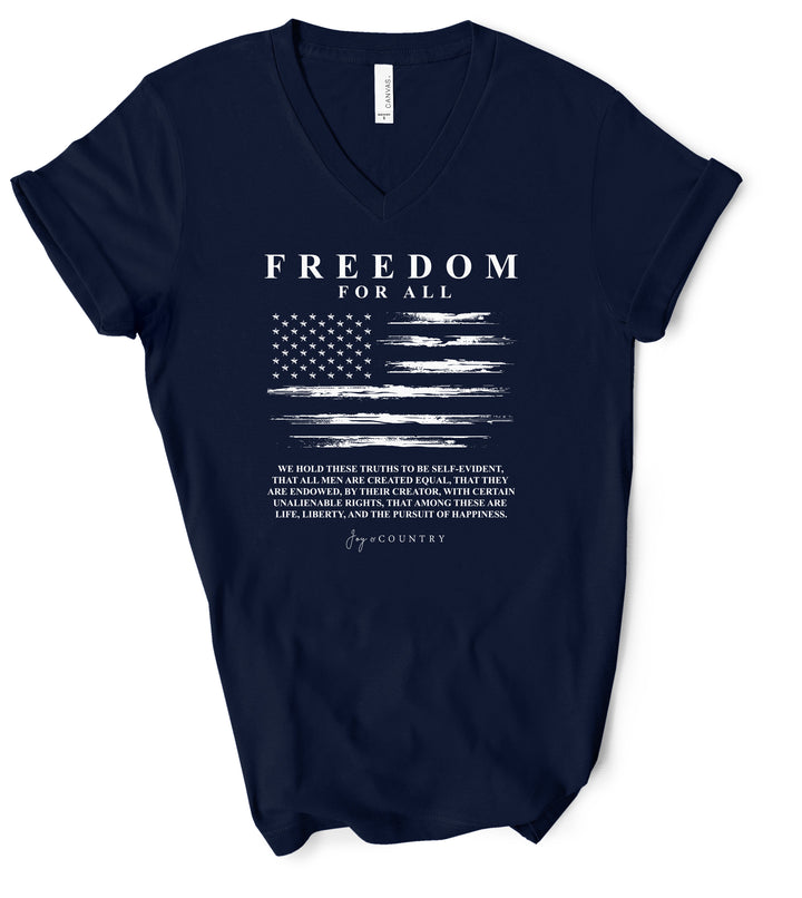 Freedom for All - Unisex V-Neck Tee - Joy & Country