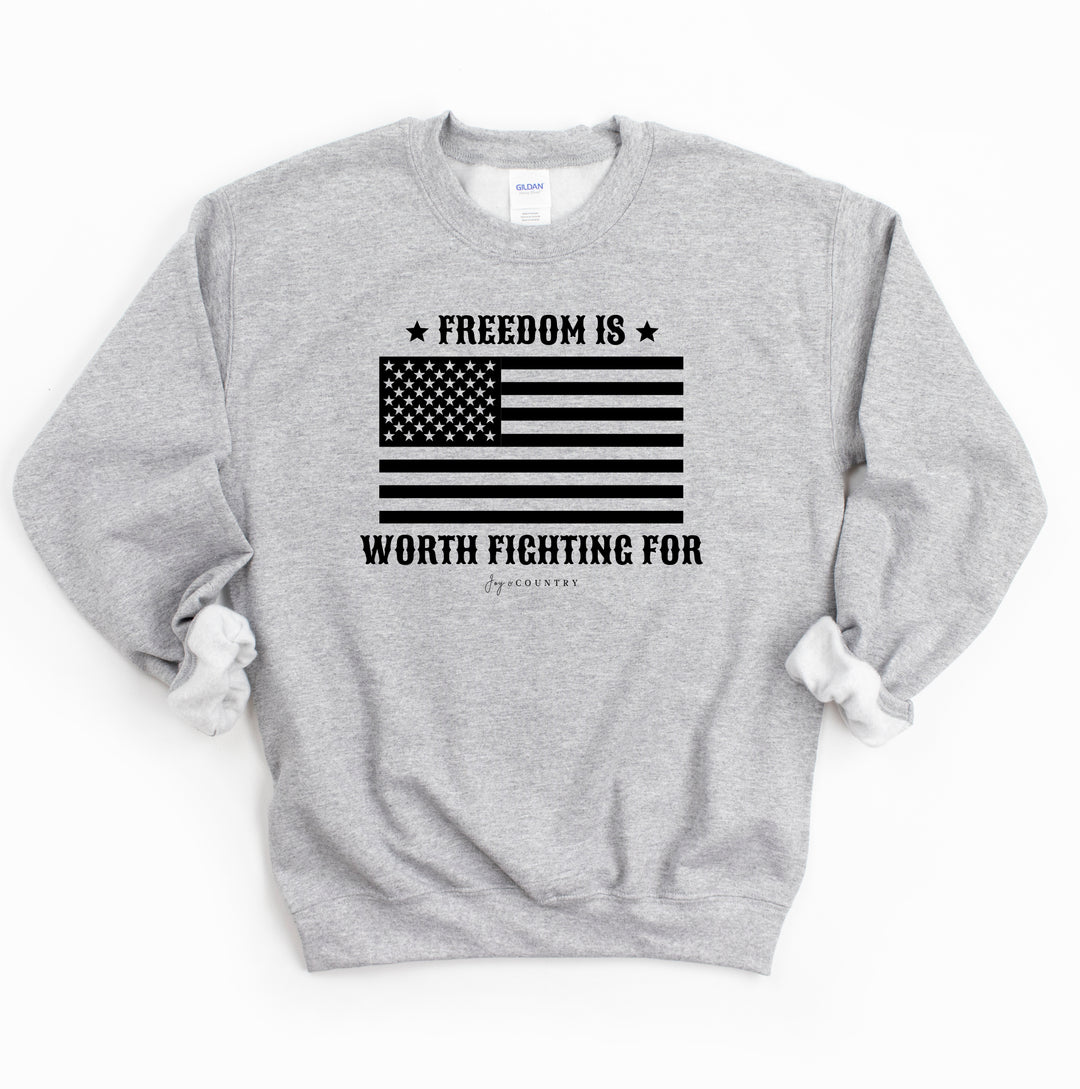 Freedom is Worth Fighting For - Unisex Crew-Neck Sweatshirt - Joy & Country