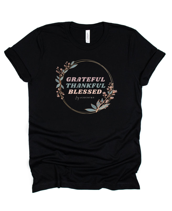 Grateful, Thankful, Blessed - Unisex Crew-Neck Tee - Joy & Country