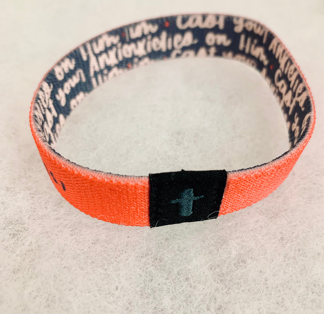 Cast Your Anxieties on Him - I Peter 5:7 - Stretchy Bracelet - Joy & Country