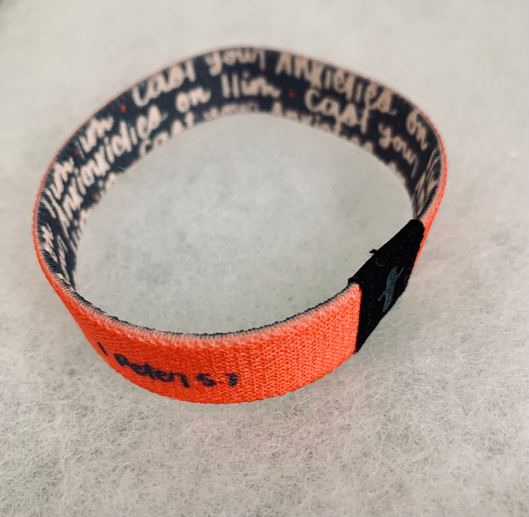 Cast Your Anxieties on Him - I Peter 5:7 - Stretchy Bracelet - Joy & Country