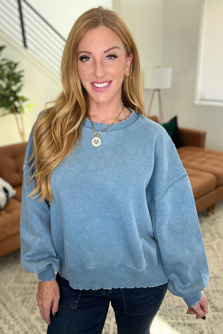 Classic Comfort Oversized Pullover - Blue Grey