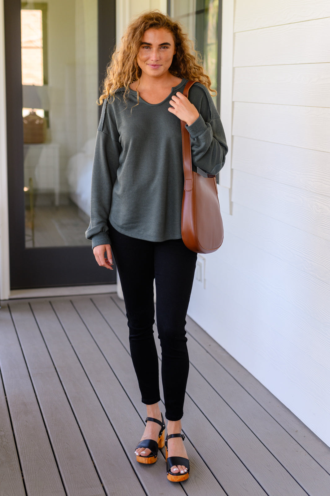 Casual Confidence Elbow Patch Top