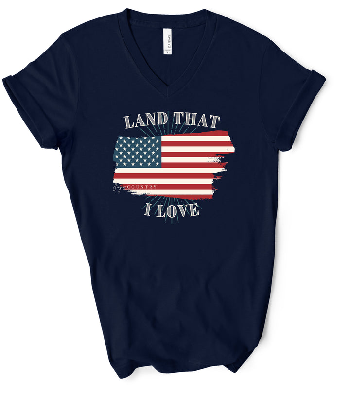 Land that I Love - Unisex V-Neck Tee - Joy & Country