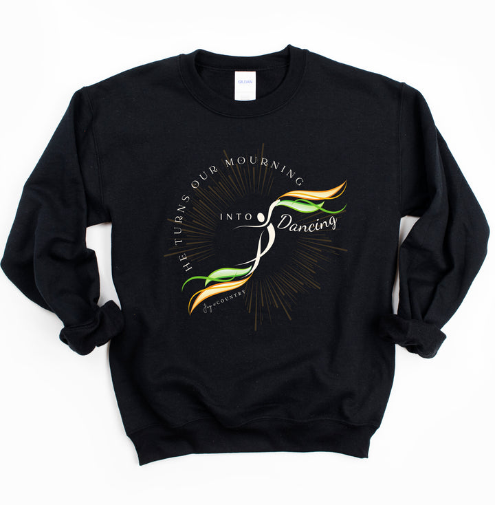 He Turns Our Mourning Into Dancing - Unisex Crew-Neck Sweatshirt - Joy & Country