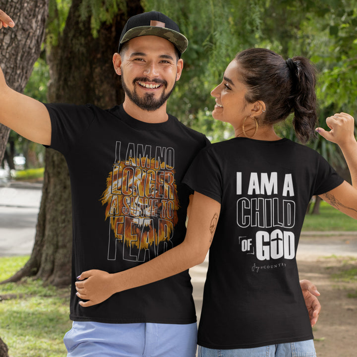 No Longer a Slave to Fear - Child of God - Unisex Crew-Neck Tee (2-Sided) - Joy & Country