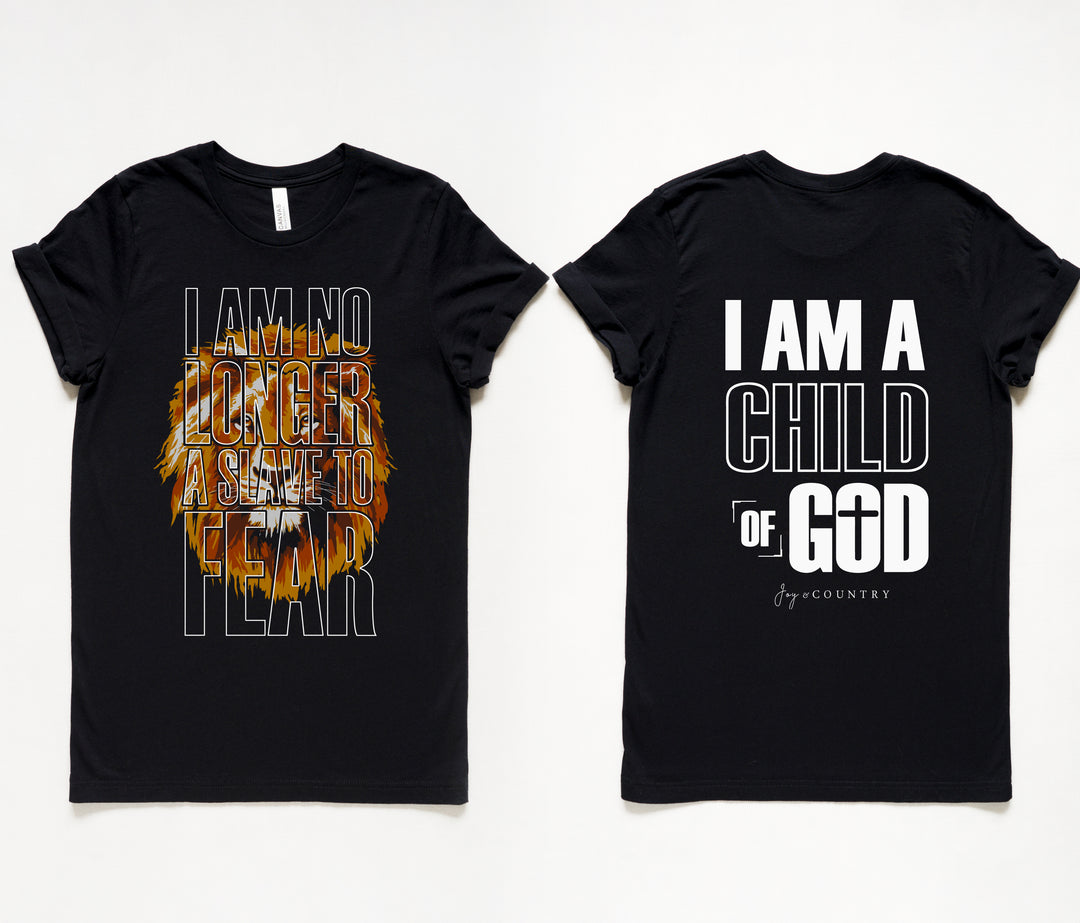 No Longer a Slave to Fear - Child of God - Unisex Crew-Neck Tee (2-Sided) - Joy & Country