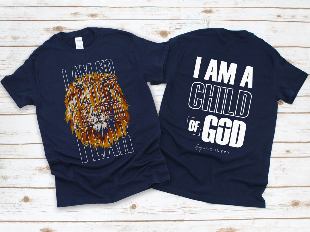 No Longer a Slave to Fear - Child of God - Unisex Crew-Neck Tee (2-Sided) - Joy & Country