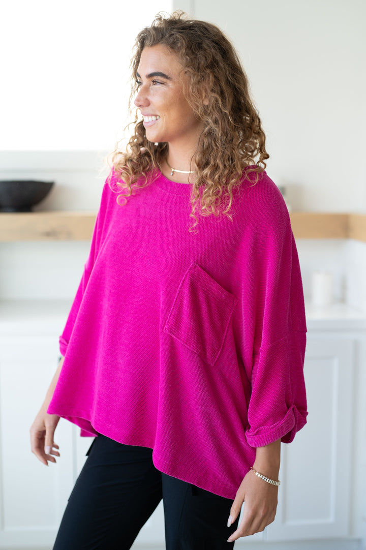Bold Moves Chenille Poncho-Fit Top
