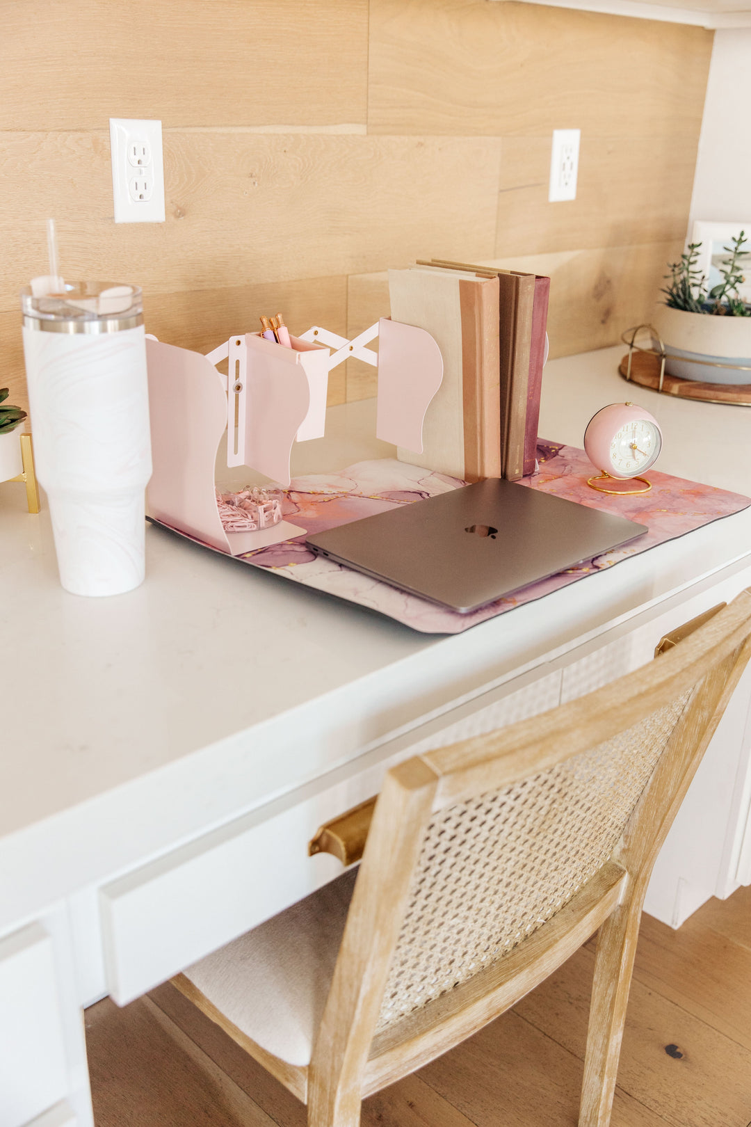 Luxury Desk Pad - Pink Marble