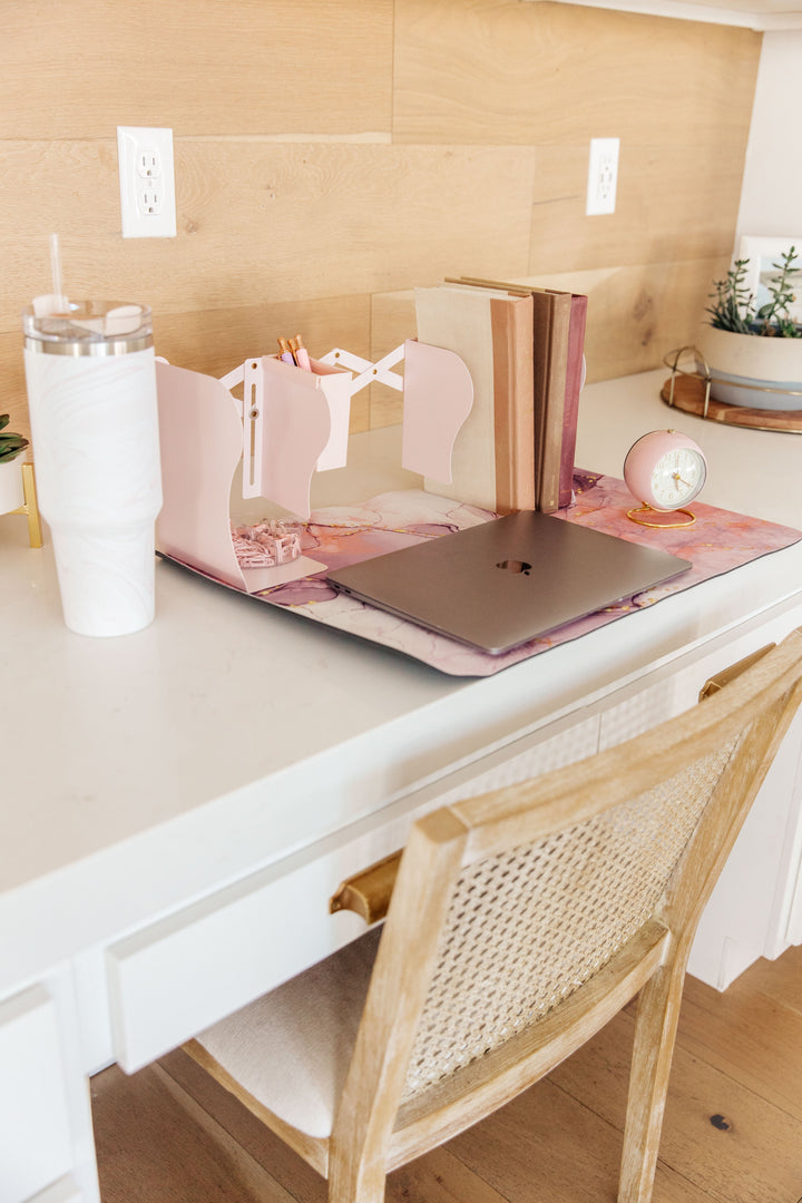 Luxury Desk Pad - Pink Marble