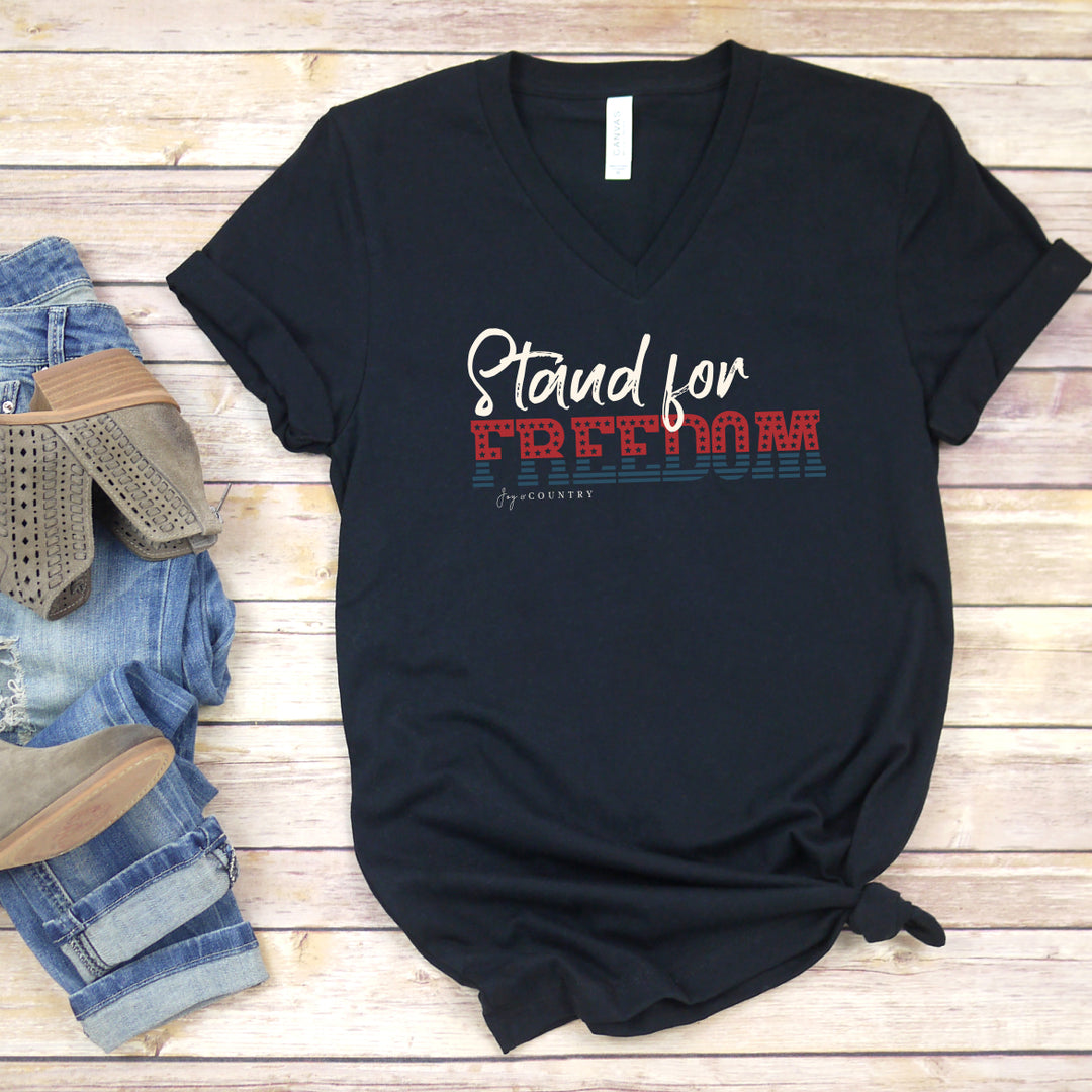Stand for Freedom - Unisex V-Neck Tee - Joy & Country