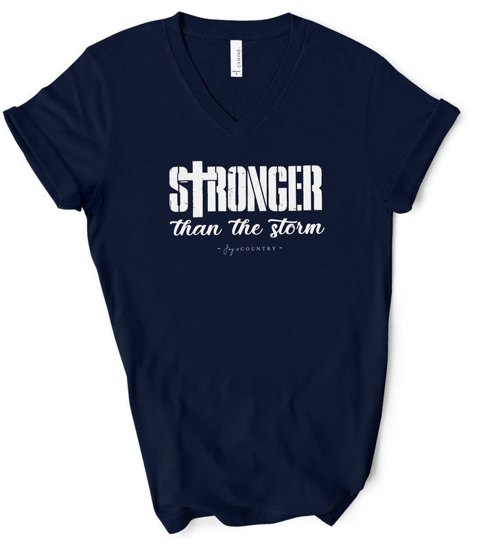 Stronger Than the Storm - Unisex V-Neck Tee - Joy & Country