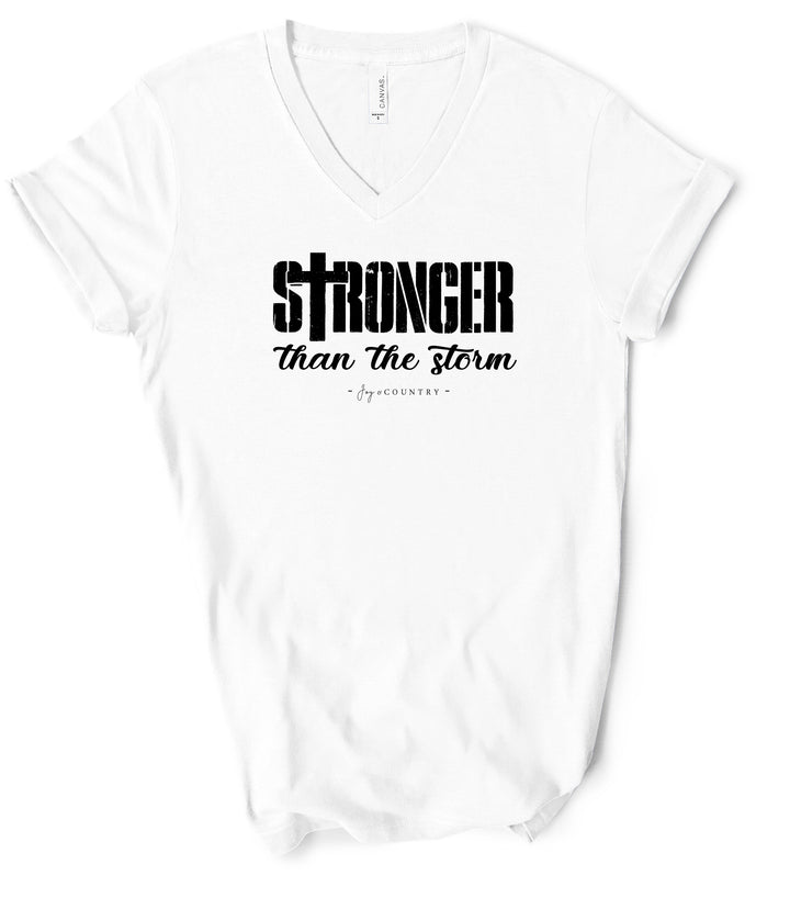 Stronger Than the Storm - Unisex V-Neck Tee - Joy & Country