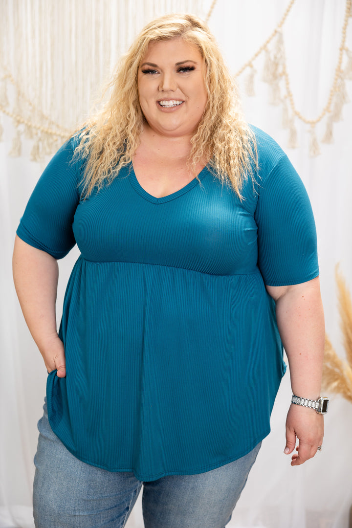 Teal Perfection Babydoll Top