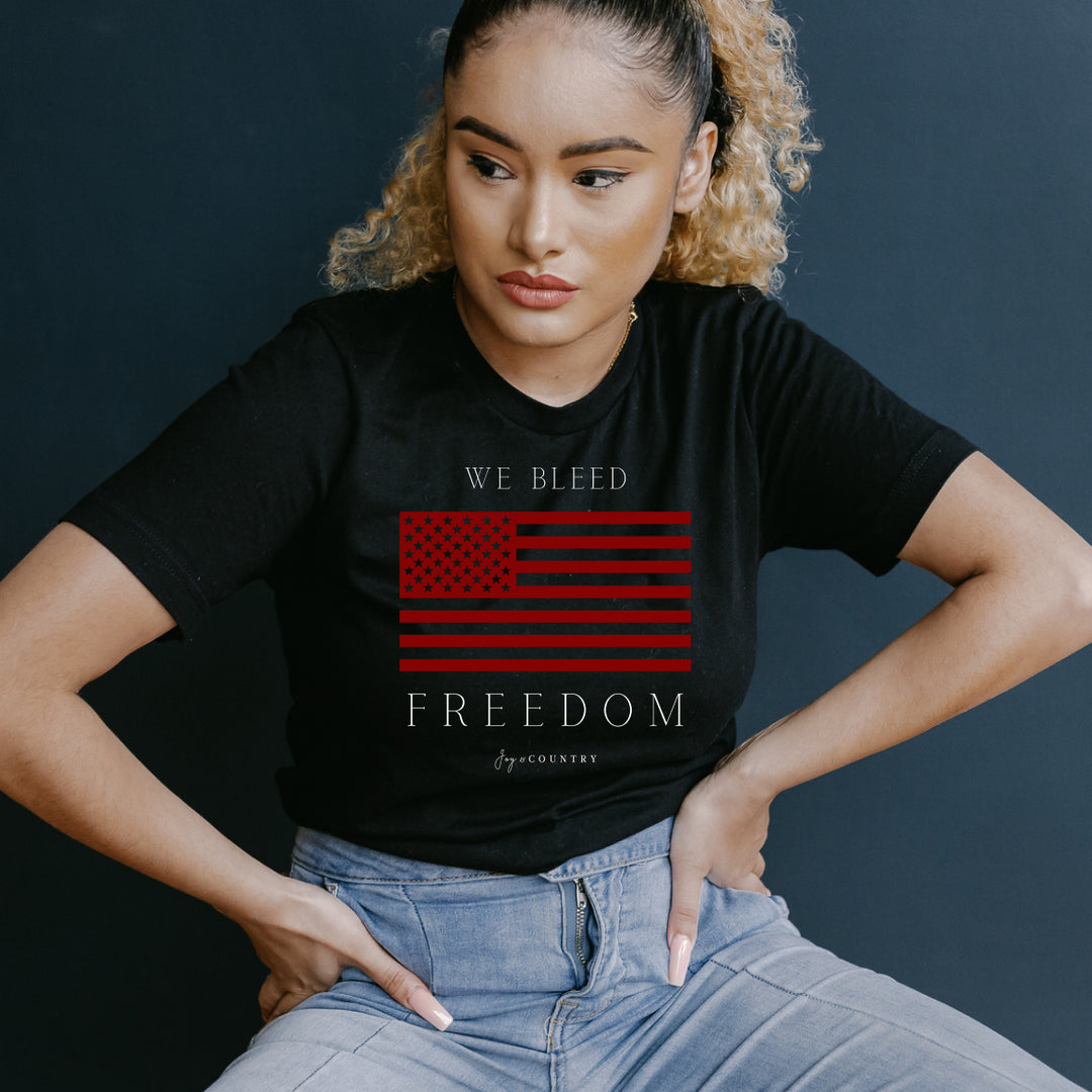 We Bleed Freedom - Unisex Crew-Neck Tee - Joy & Country
