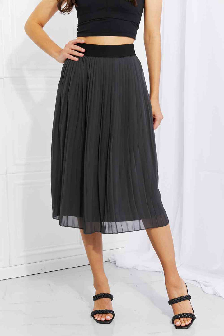 Embrace Romance - Pleated Chiffon Midi Skirt