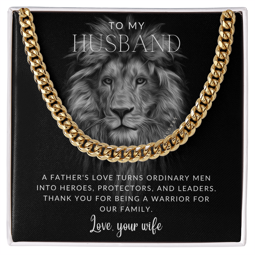 To My Husband - Lion - Stainless Steel Chain Necklace - Joy & Country