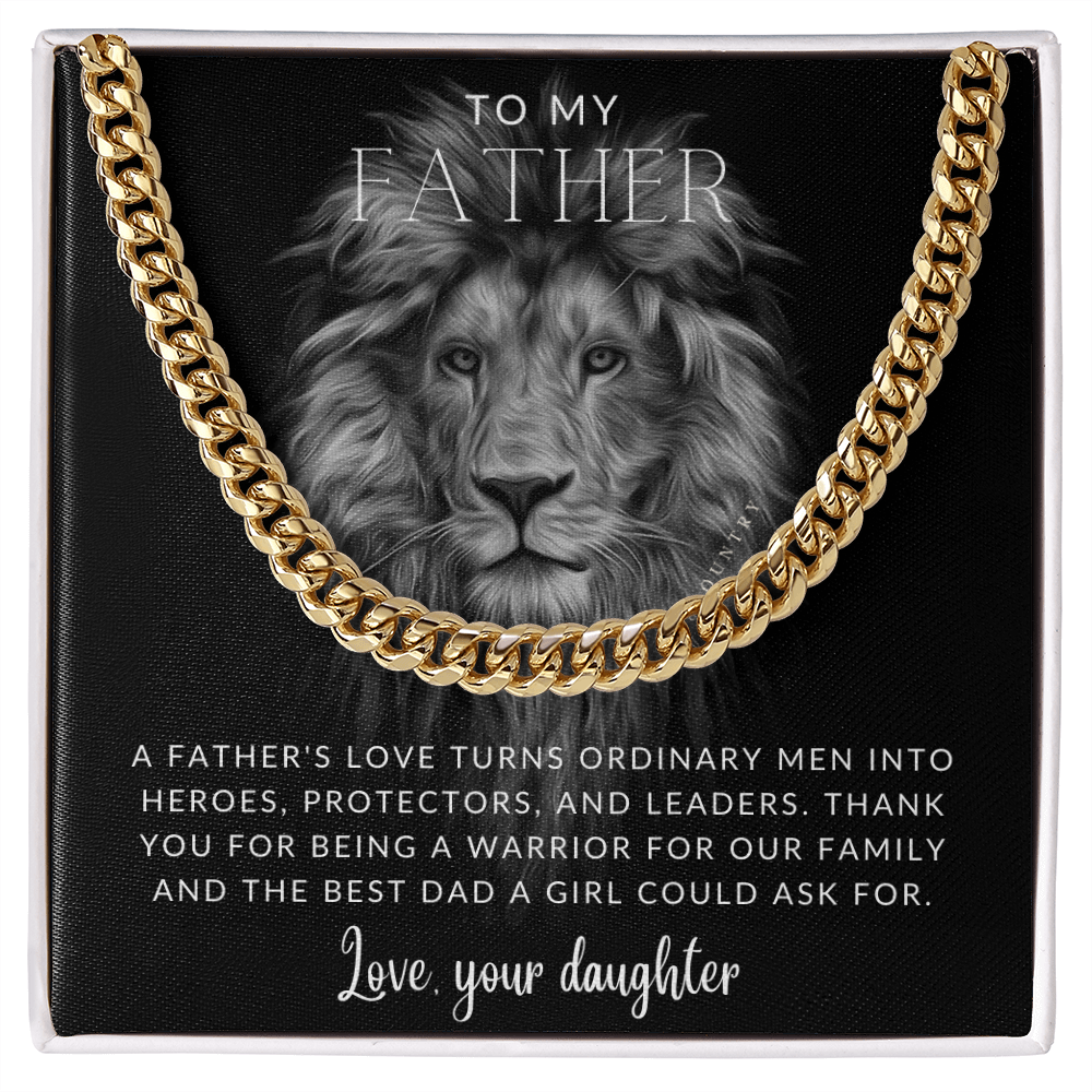 To My Father - Love Daughter - Stainless Steel Chain Necklace - Joy & Country