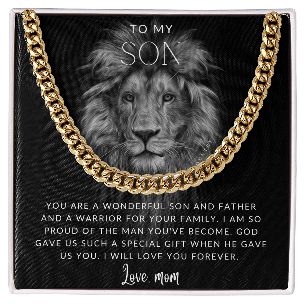 To My Son - Love Mom - Stainless Steel Chain Necklace - Joy & Country