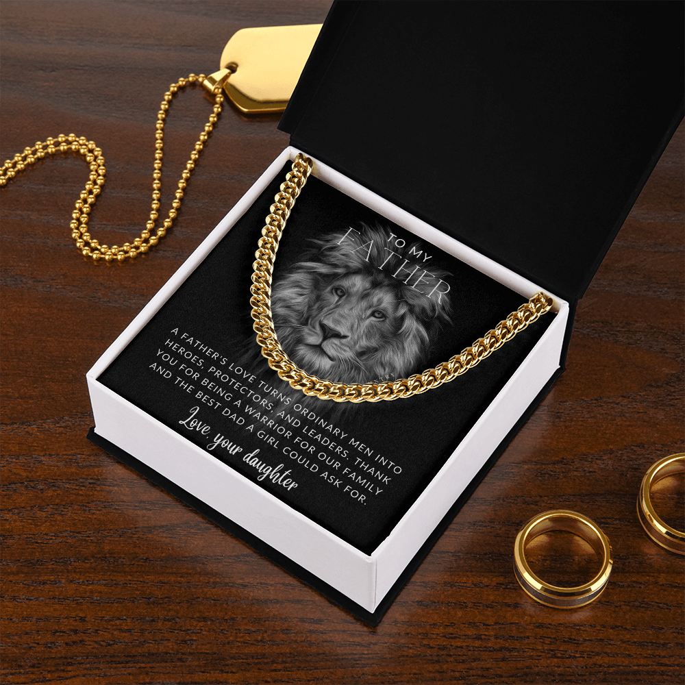 To My Father - Love Daughter - Stainless Steel Chain Necklace - Joy & Country