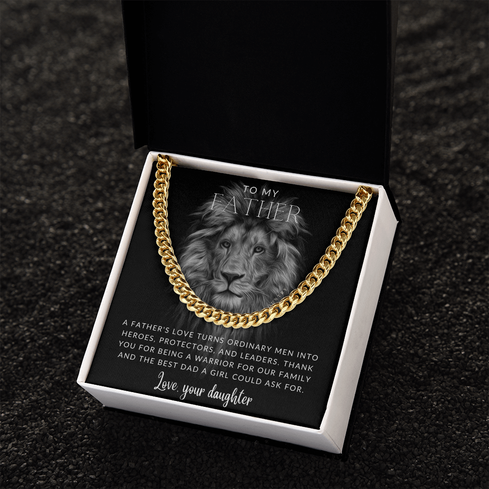 To My Father - Love Daughter - Stainless Steel Chain Necklace - Joy & Country