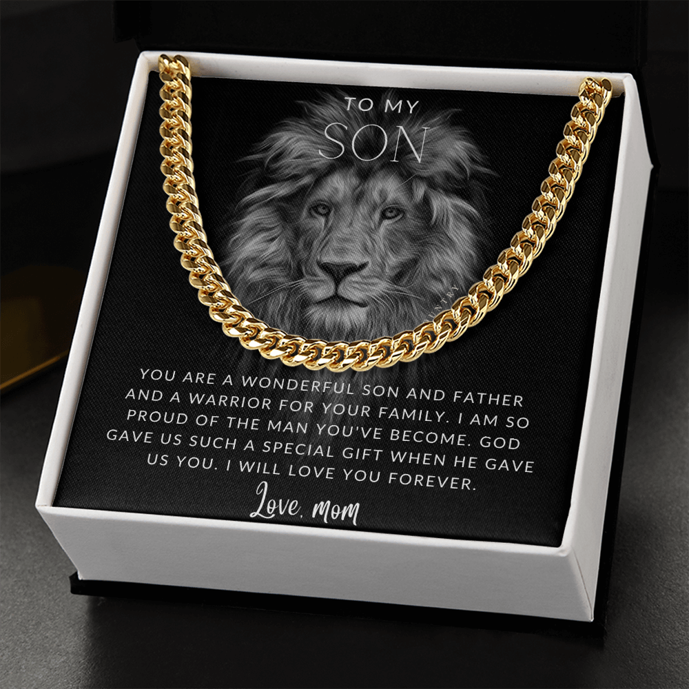 To My Son - Love Mom - Stainless Steel Chain Necklace - Joy & Country