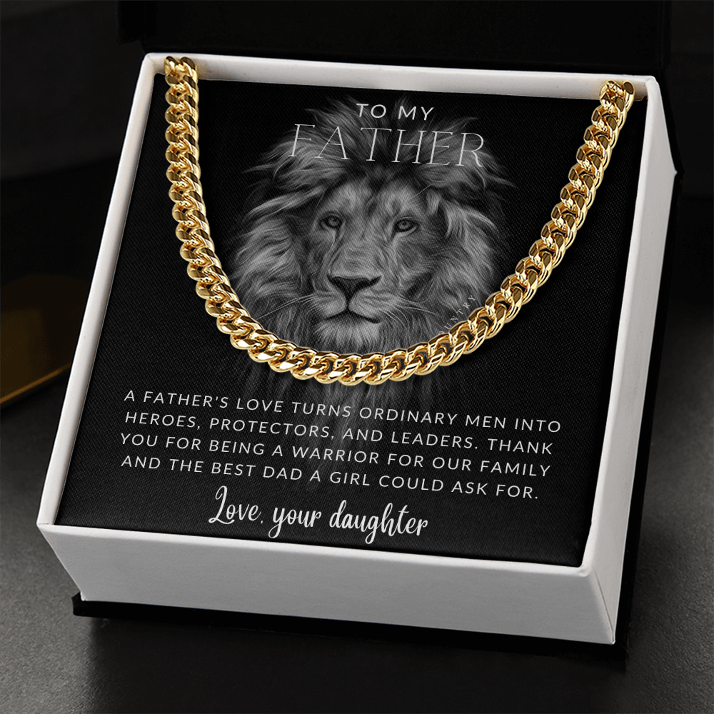 To My Father - Love Daughter - Stainless Steel Chain Necklace - Joy & Country