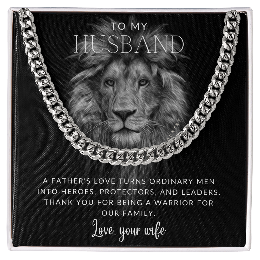 To My Husband - Lion - Stainless Steel Chain Necklace - Joy & Country