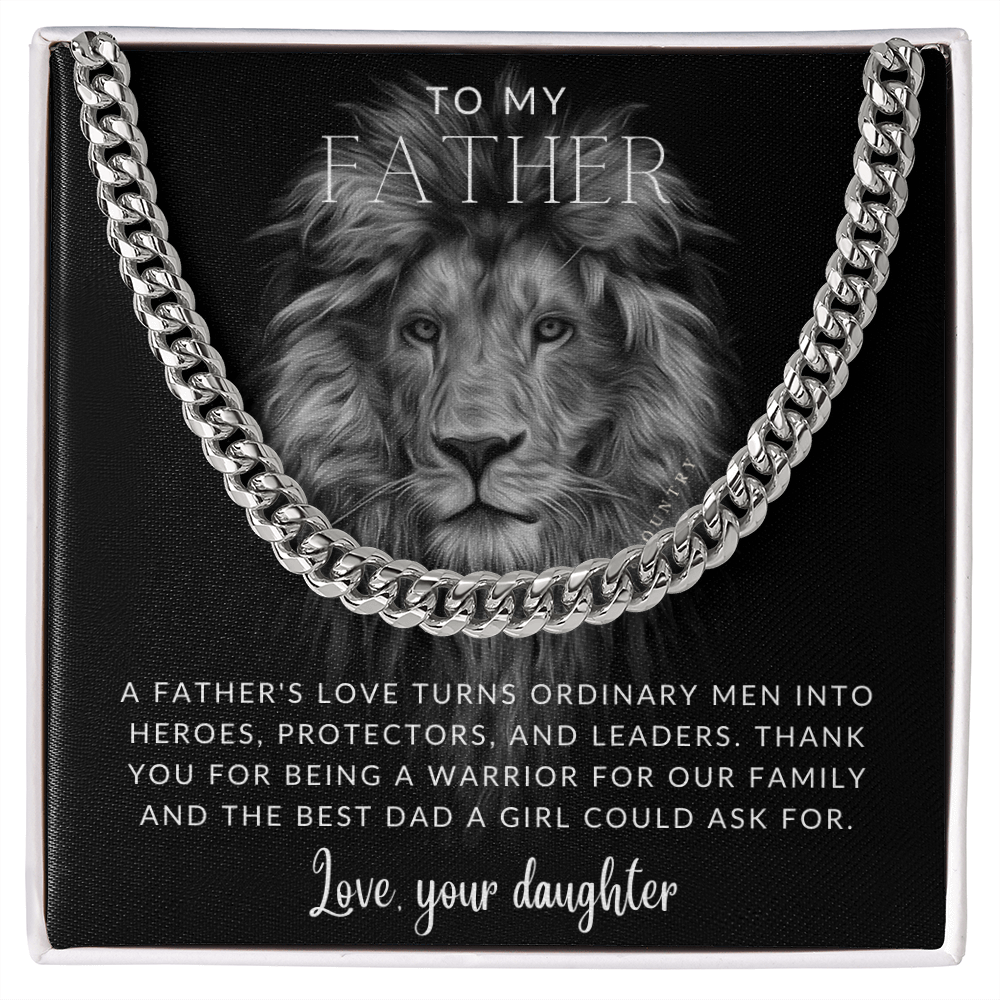 To My Father - Love Daughter - Stainless Steel Chain Necklace - Joy & Country