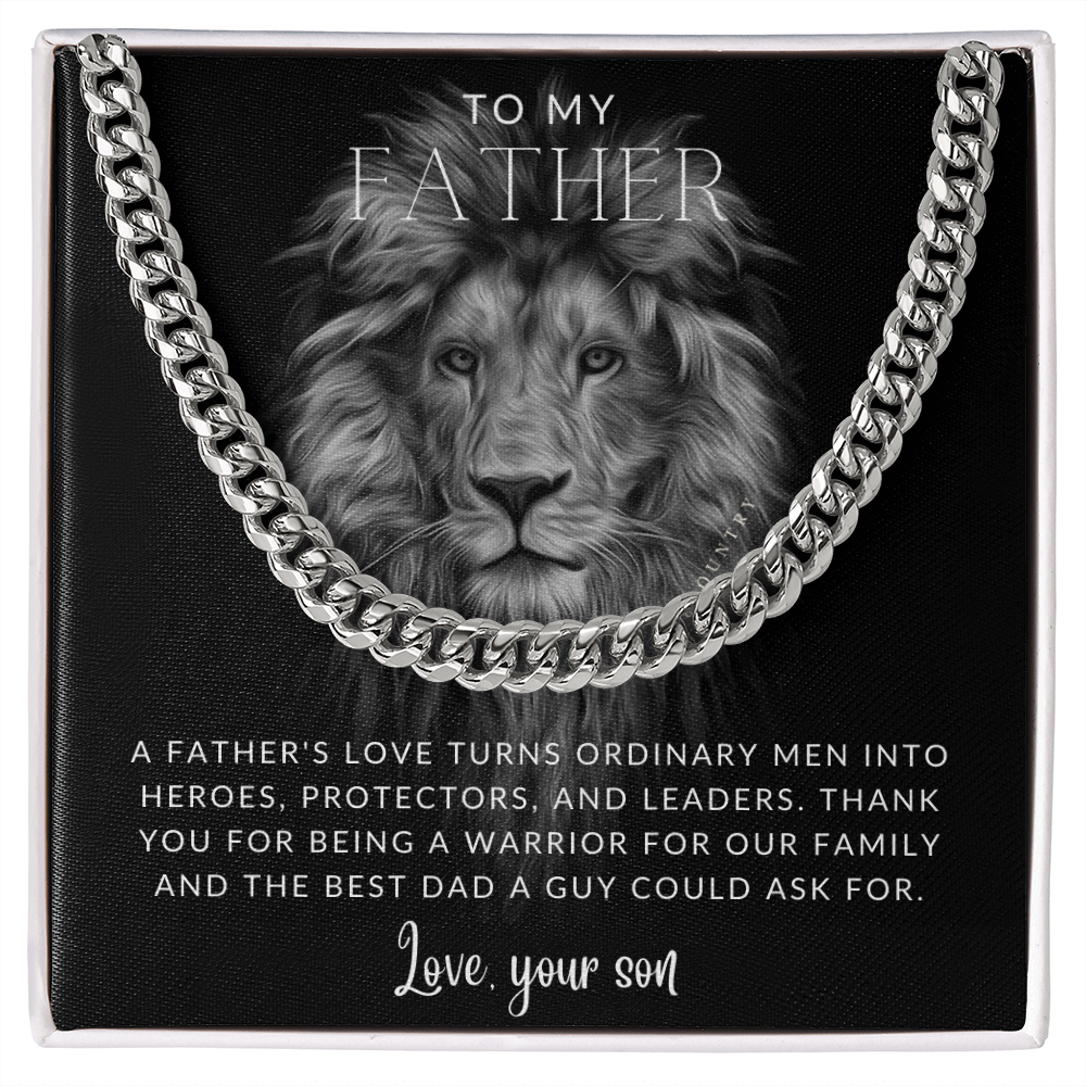 To My Father - Love Son - Stainless Steel Chain Necklace - Joy & Country