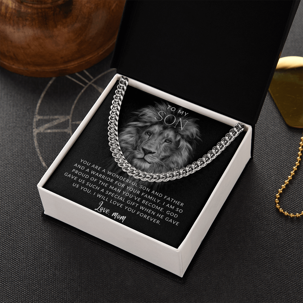 To My Son - Love Mom - Stainless Steel Chain Necklace - Joy & Country