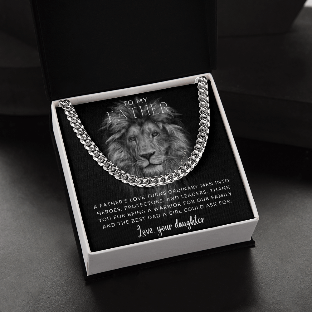 To My Father - Love Daughter - Stainless Steel Chain Necklace - Joy & Country