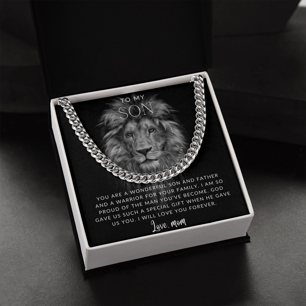 To My Son - Love Mom - Stainless Steel Chain Necklace - Joy & Country