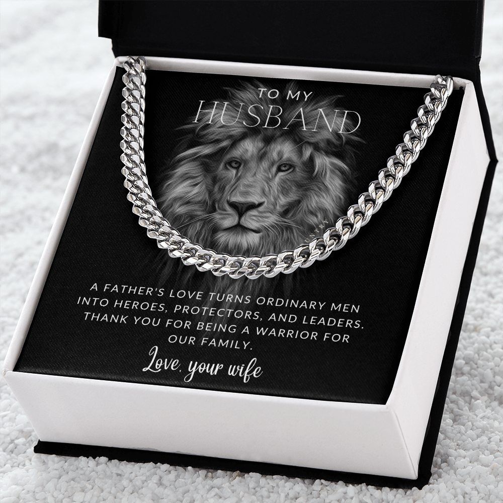 To My Husband - Lion - Stainless Steel Chain Necklace - Joy & Country
