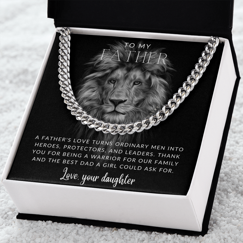 To My Father - Love Daughter - Stainless Steel Chain Necklace - Joy & Country