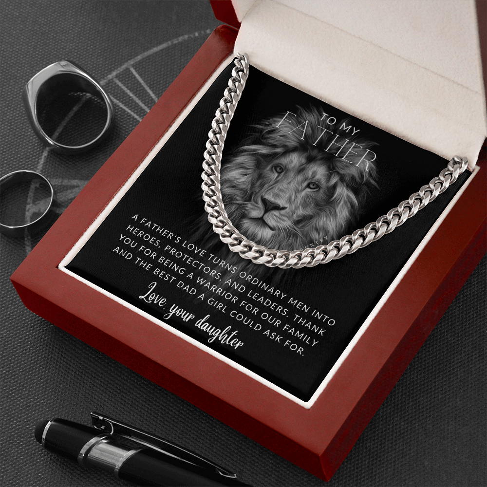 To My Father - Love Daughter - Stainless Steel Chain Necklace - Joy & Country