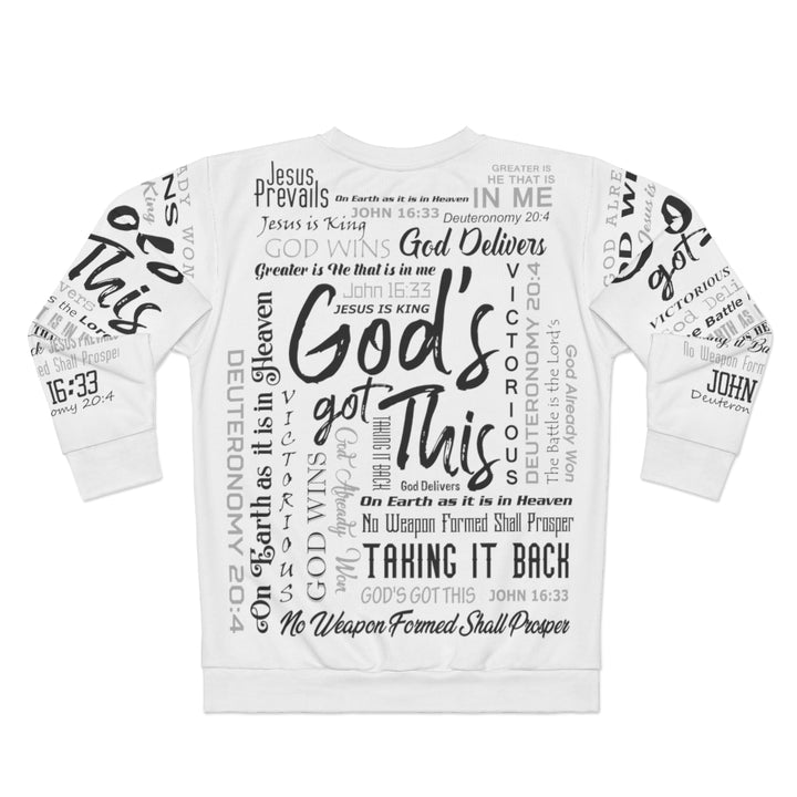 God's Got This With Words (White Base) - Premium Unisex Crew-Neck Sweatshirt - Joy & Country