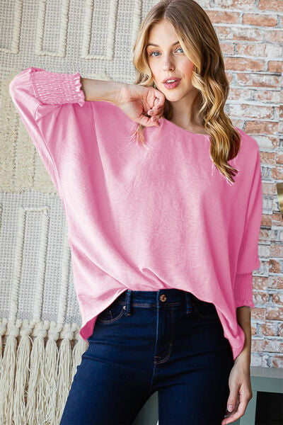 Thing Of Beauty - Smocked Half-Sleeve Top