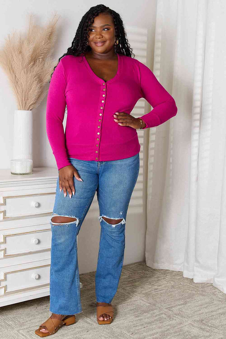 On The Town Cardigan - Magenta
