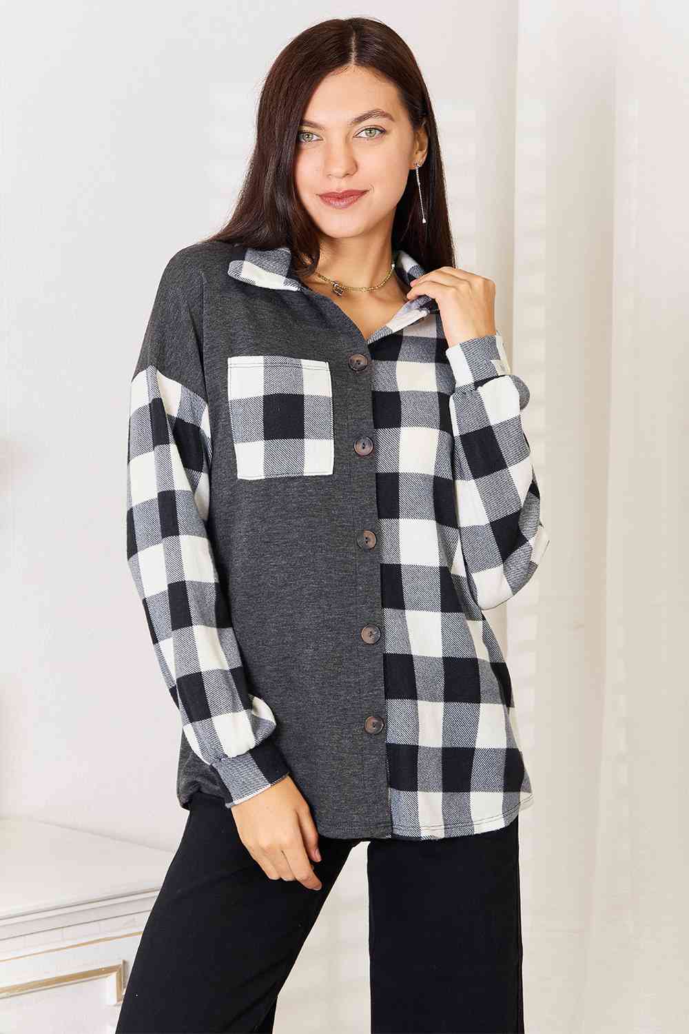 Double Time Plaid Shacket - Joy & Country
