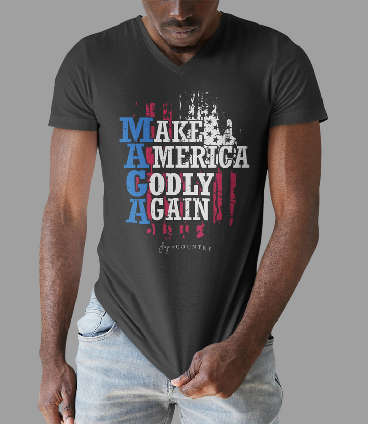 Make America Godly Again - Unisex V-Neck Tee